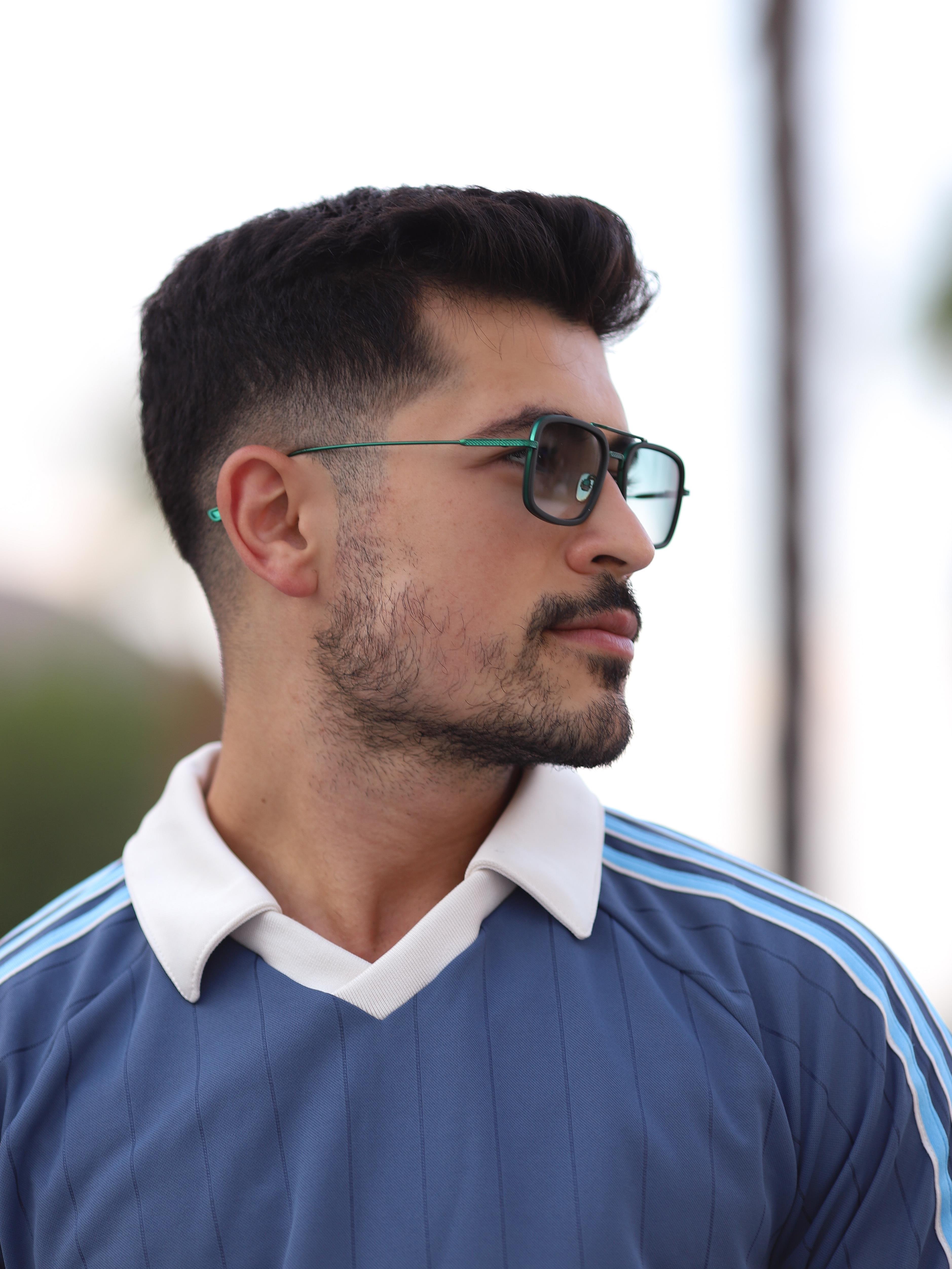 Yeşil Dikdörtgen Unisex Model Güneş Gözlüğü AE2032C9
