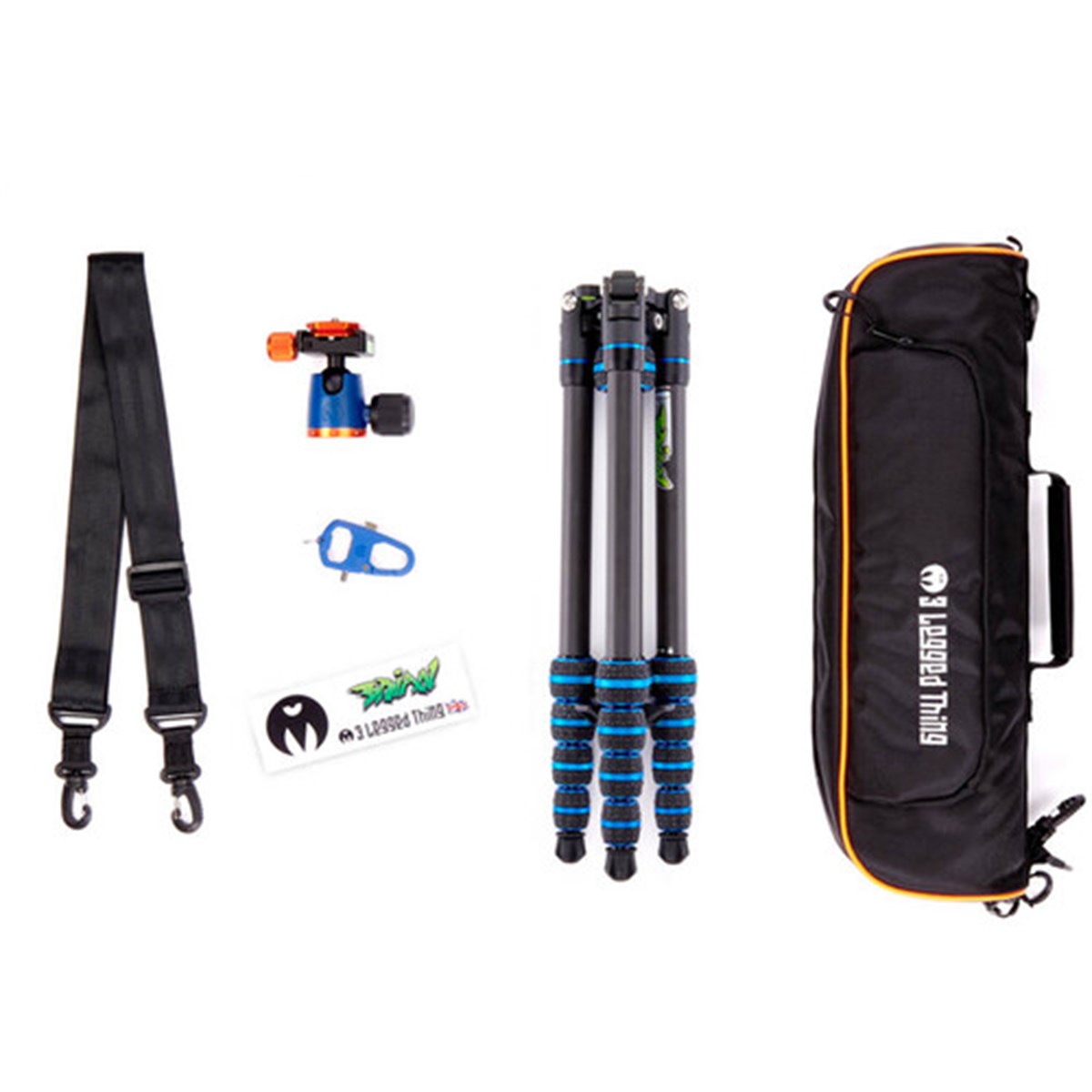 3 Legged Thing Punks Brian Carbon Fiber Tripod + Airhed Neo Ball Head (Blue)