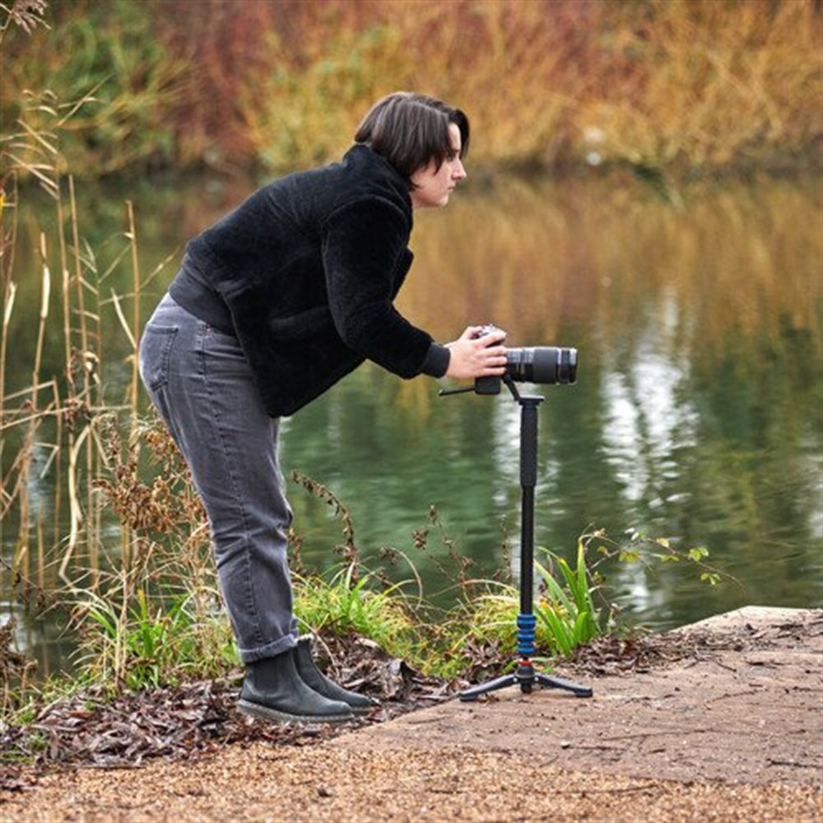 3 Legged Thing Punks Trent 2.0 Monopod ve Docz2 Foot Spreader Kit (Mavi)