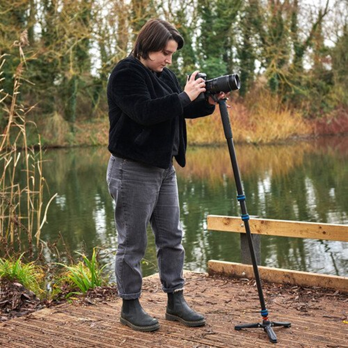 3 Legged Thing Punks Trent 2.0 Monopod ve Docz2 Foot Spreader Kit (Mavi)