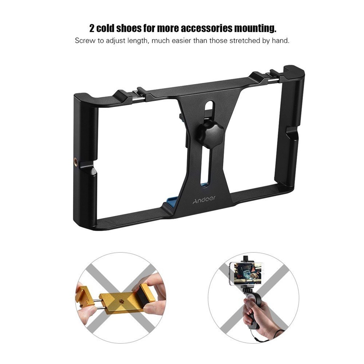 Andoer Akıllı Telefon İçin Video Rig ELTutucusu D5191