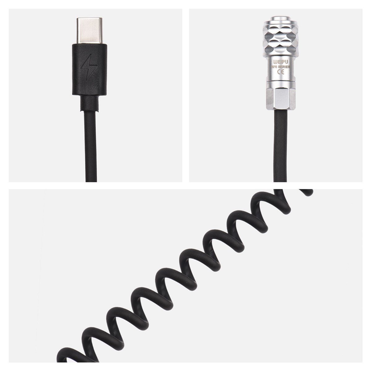 Andoer USB-C BMPCC 4K 6K 2 Pinli Güç Kablosu D11029