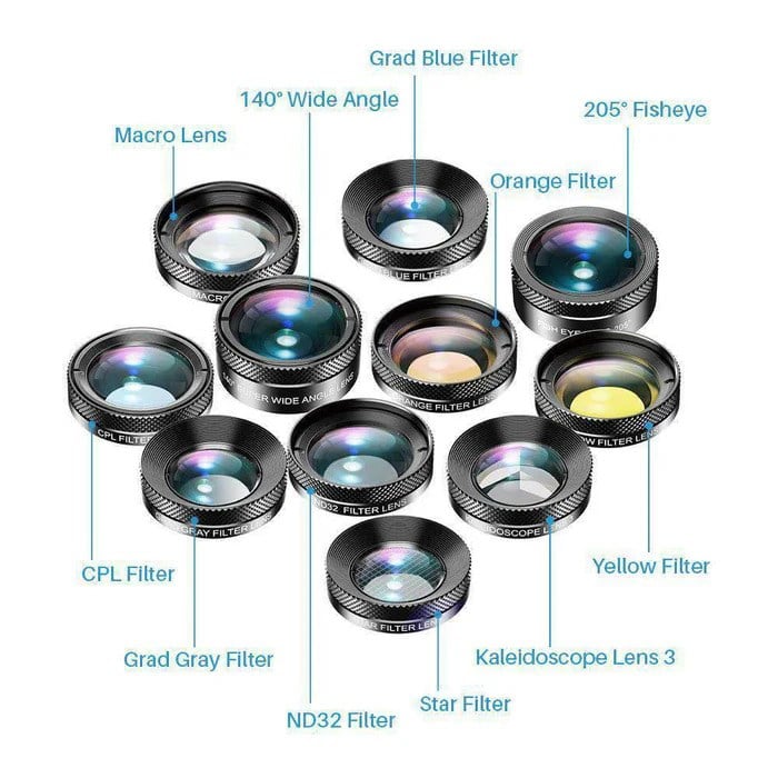 APEXEL 11'i 1 Arada Cep Telefonu  İphone & Android İçin Akıllı Telefon Lens Kiti
