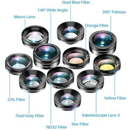 APEXEL 11'i 1 Arada Cep Telefonu  İphone & Android İçin Akıllı Telefon Lens Kiti