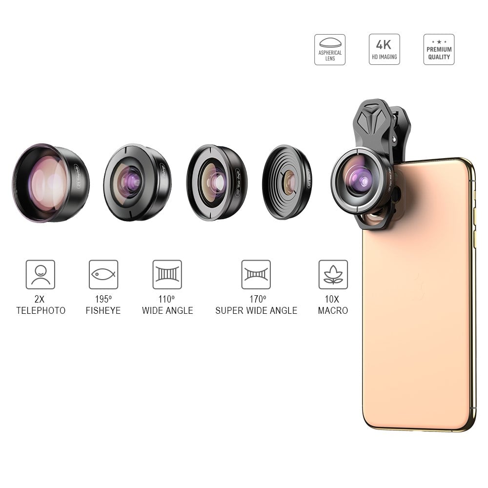 Apexel 4K Prosfesyonel 5'i 1 Arada Lens Kiti