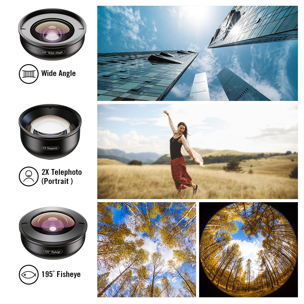 Apexel 4K Prosfesyonel 5'i 1 Arada Lens Kiti