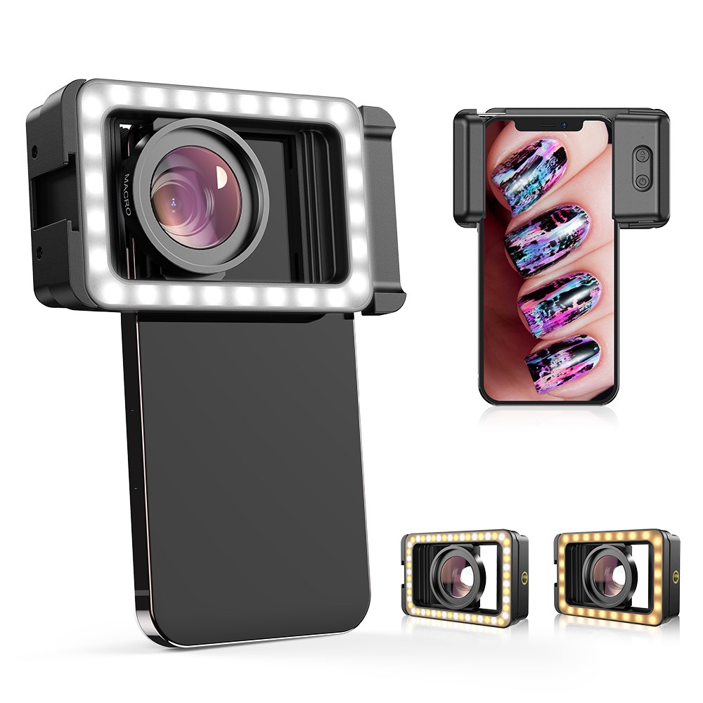 Apexel M15 Dolgu Işıklı Makro Lens