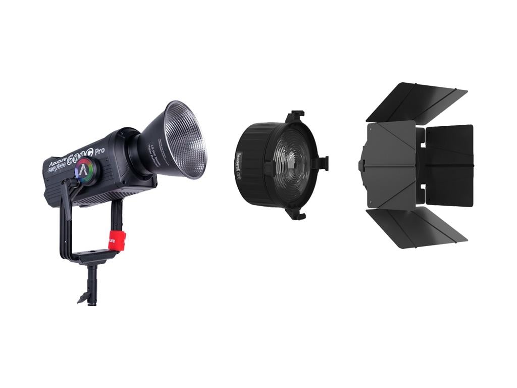 Aputure LS 600C Pro RGB LED Video Işığı Fresnel/Barndoor Kit