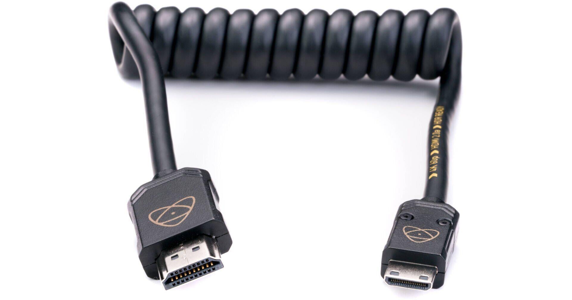 Atomos ATOM4K60C3 – AtomFLEX HDMI (Type-A) Erkek – Mini-HDMI (Type-C) Erkek Sarmal Kablo (30–60 cm)