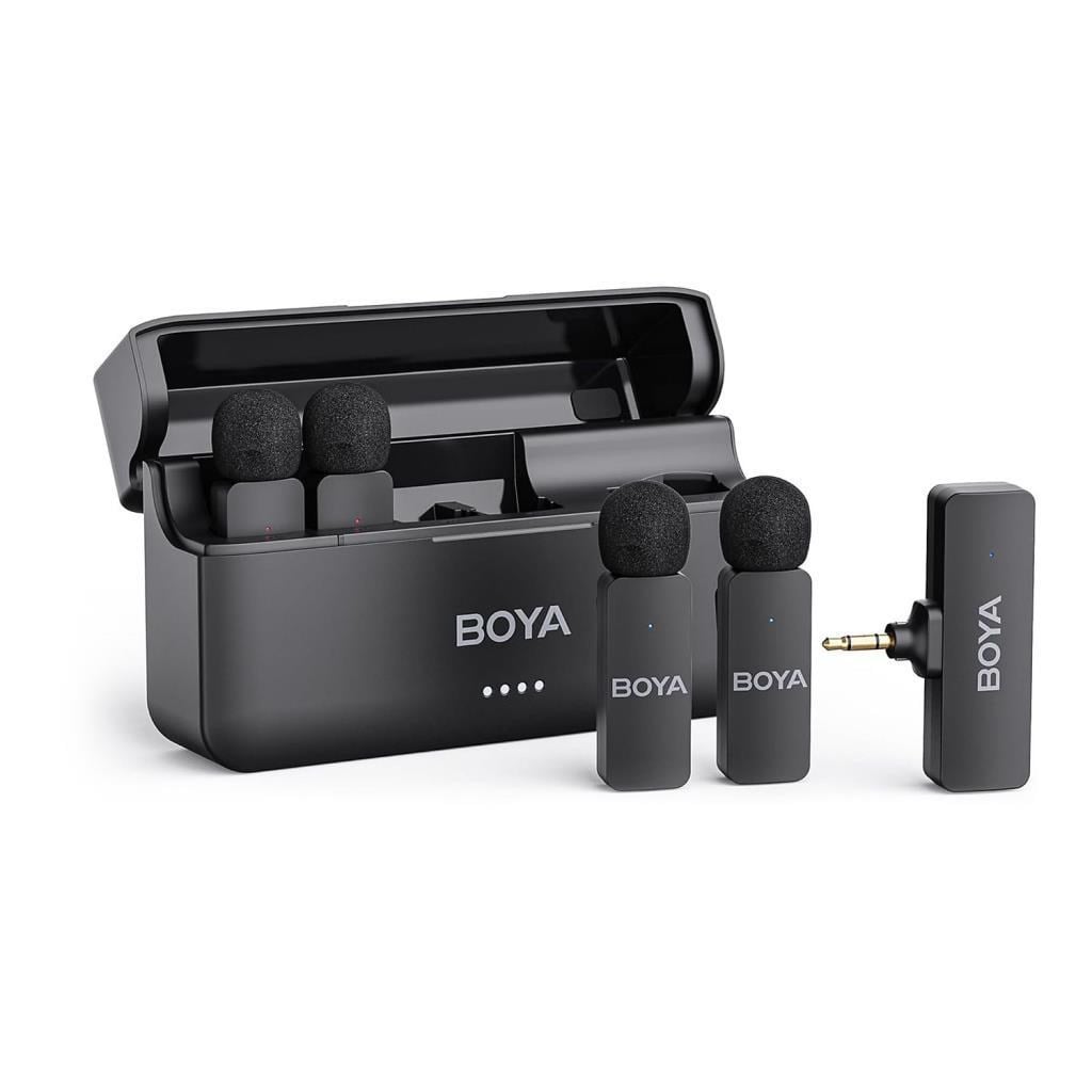 Boya BY-V4 4 Kişilik Şarj Kutulu Kablosuz Mikrofon Seti - 3.5mm TRS