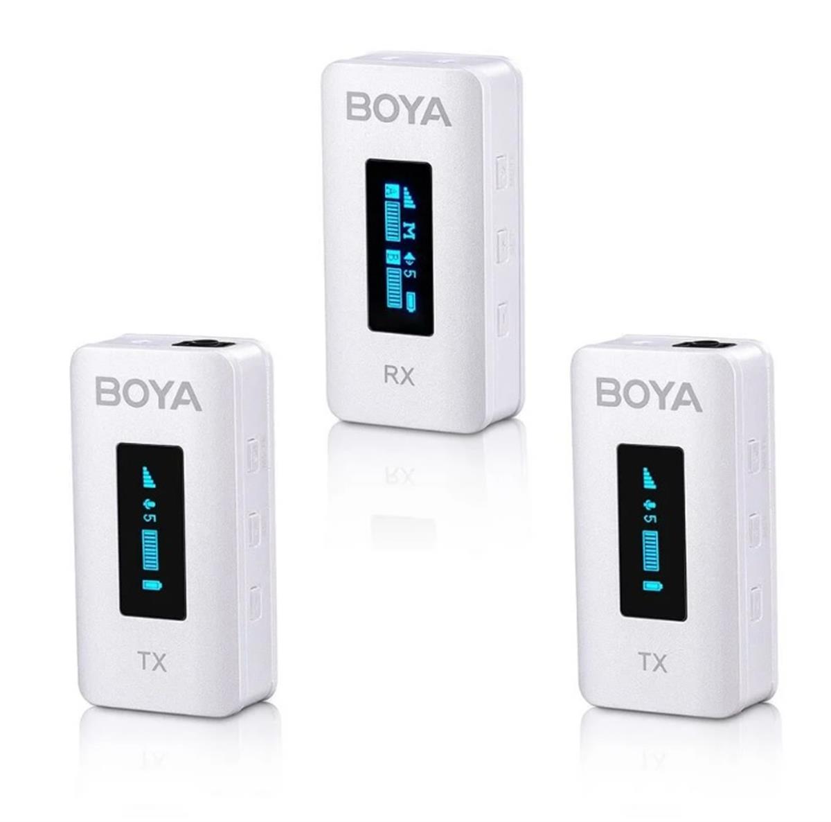 Boya BY-XM6-K2W Kablosuz İkili Yaka Mikrofonu Beyaz