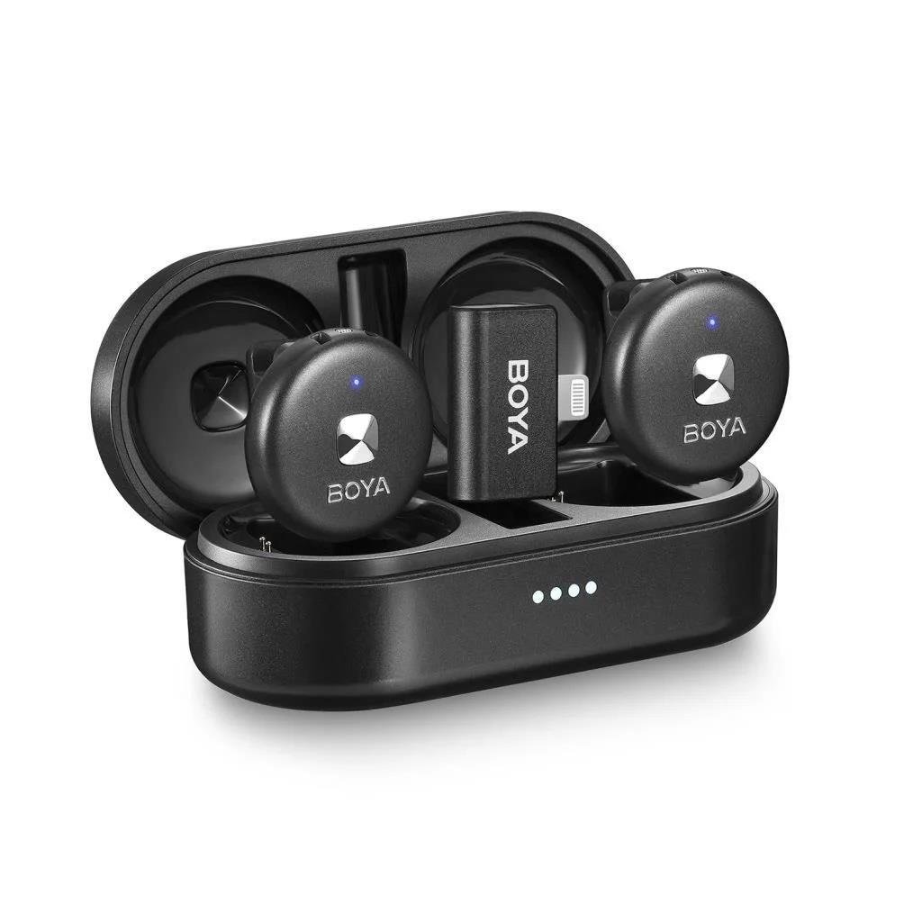 BOYA Omic-D Wireless İkili Yaka Mikrofonu Lightning (Siyah)