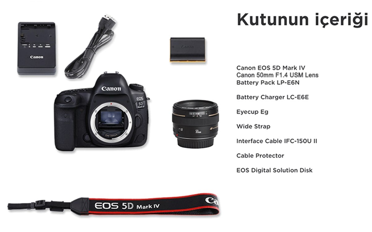 Canon EOS 5D Mark IV 50mm f/1.4 USM Lensli Fotoğraf Makinesi