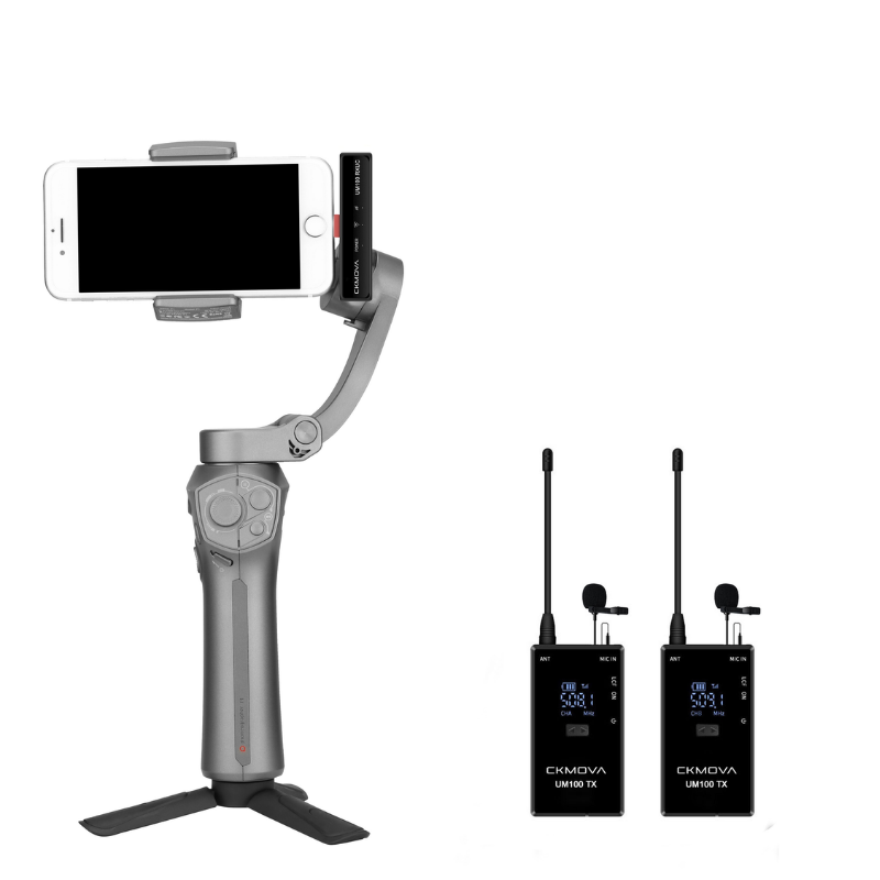 Ckmova UM100 Kit-4 Ultra Kompakt Type-C Girişli 1 Alıcı 2 Vericili Uhf Kablosuz Yaka Mikrofon Seti
