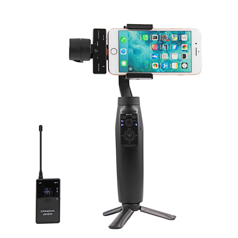 CKMOVA UM100 Kit-5 Ultra Kompakt İphone IOS için 1 Alıcı 1 vericili UHF Kablosuz Yaka Mikrofon Seti