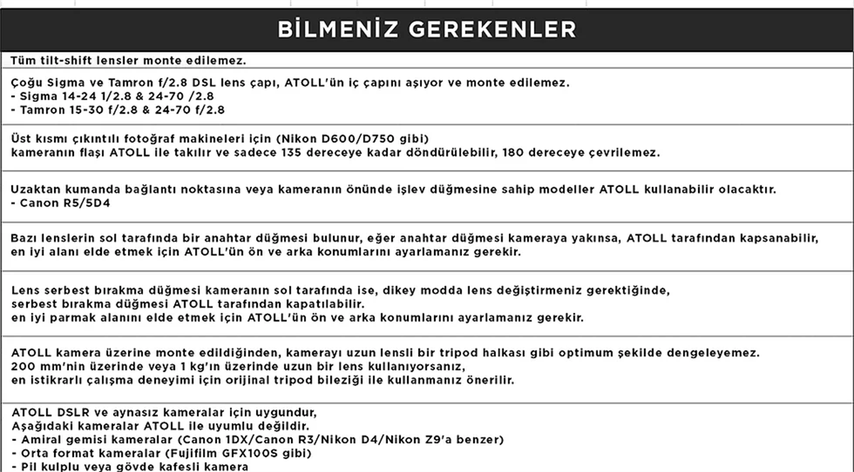 Corner Atoll D için Siyah Dikey Çekim Aparatı