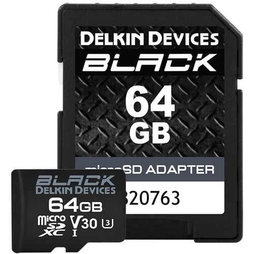 Delkin Devices 64GB SİYAH UHS-I microSDXC SD Adaptörlü Hafıza Kartı