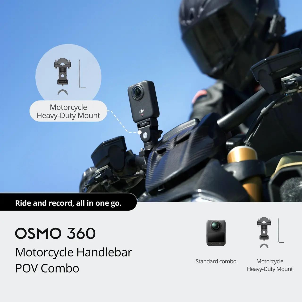 DJI Osmo 360° Aksiyon Kamera Motorcycle Handlebar POV Combo