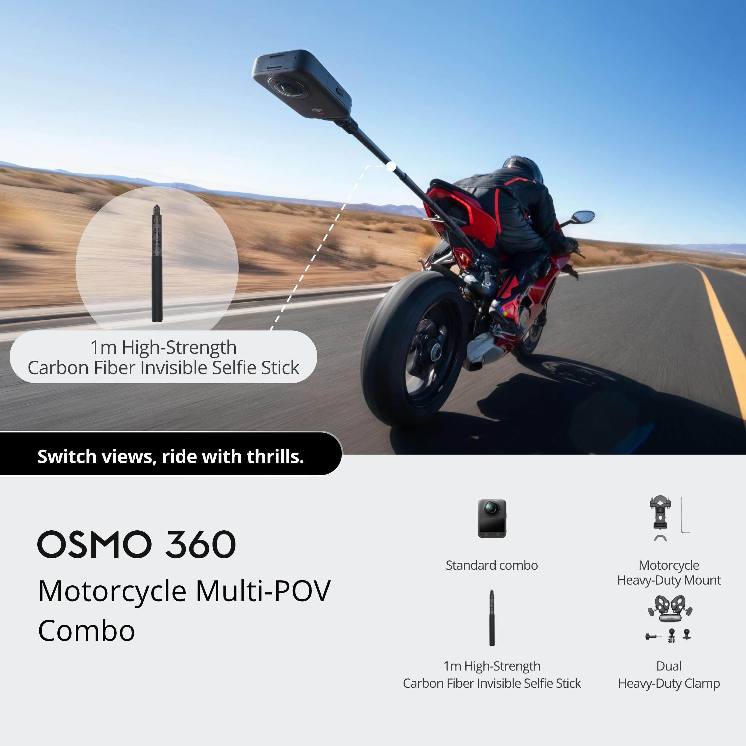 DJI Osmo 360° Aksiyon Kamera Motorcycle Multi-POV Combo