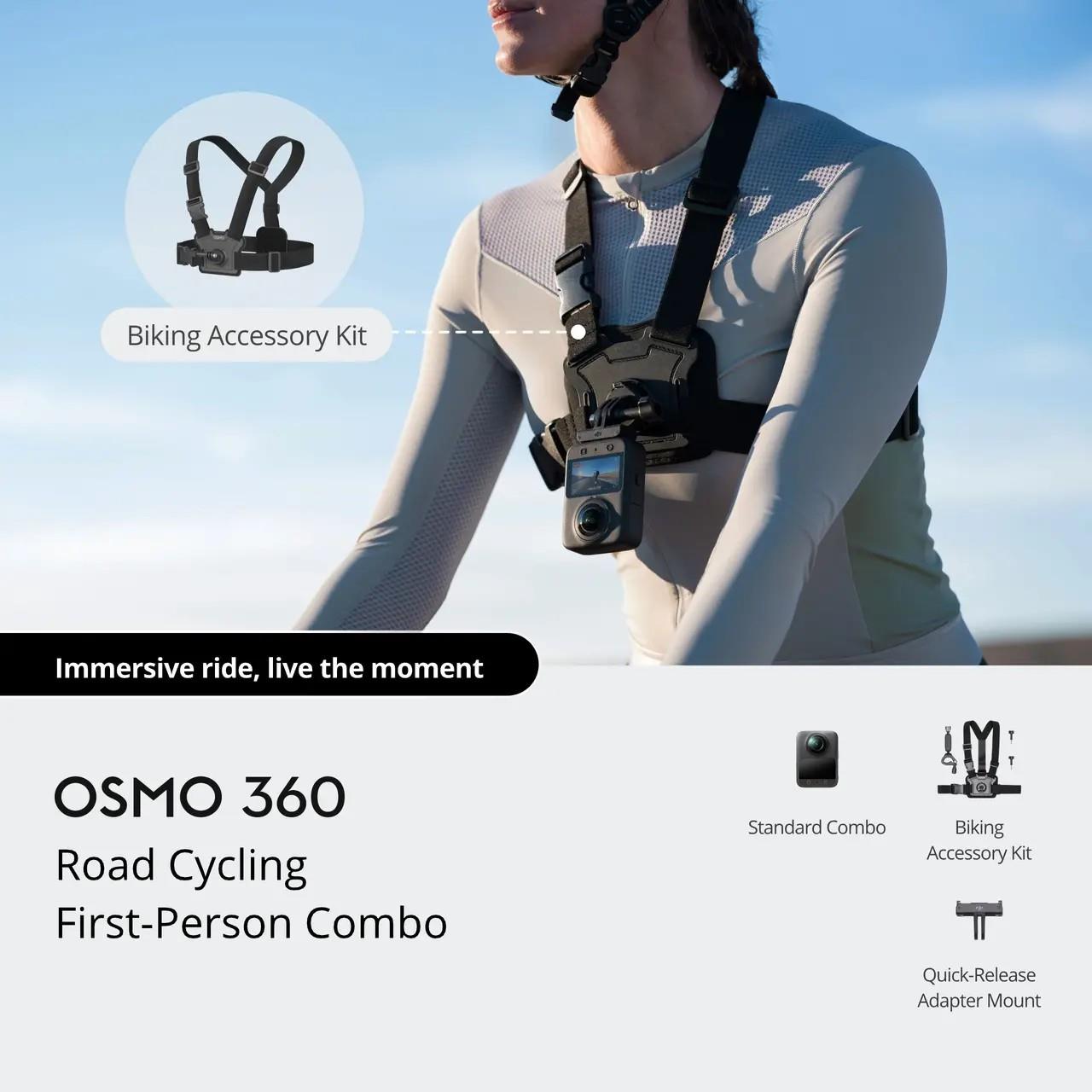 DJI Osmo 360° Aksiyon Kamera Road Cycling First-Person Combo
