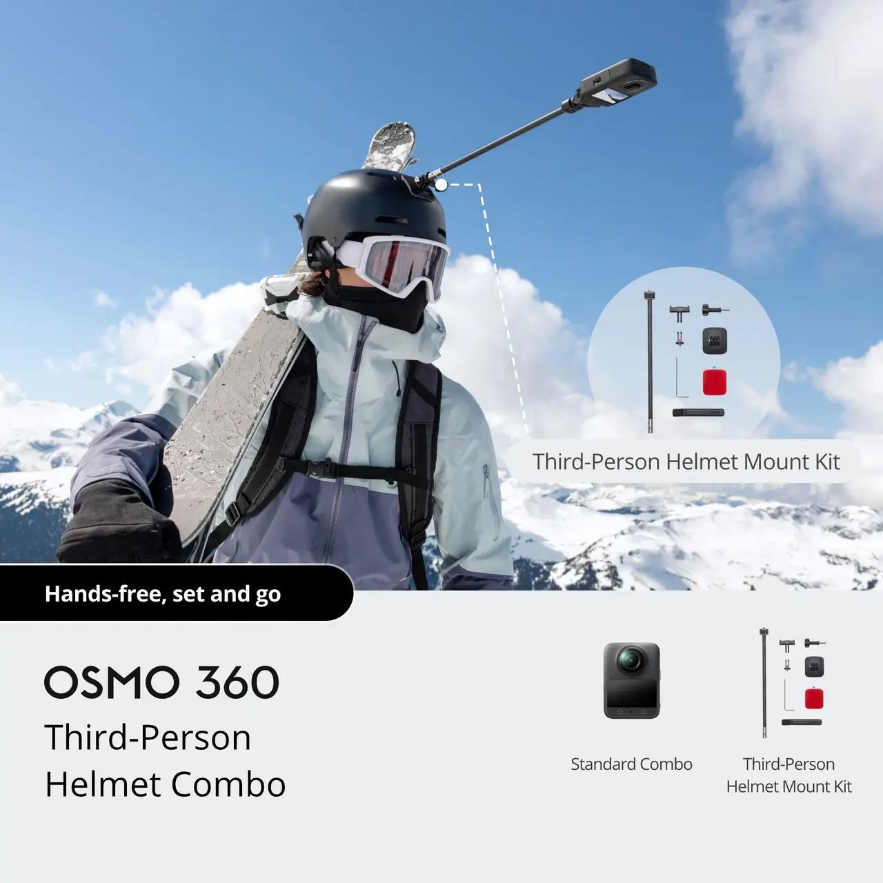 DJI Osmo 360° Aksiyon Kamera Third-Person Helmet Combo