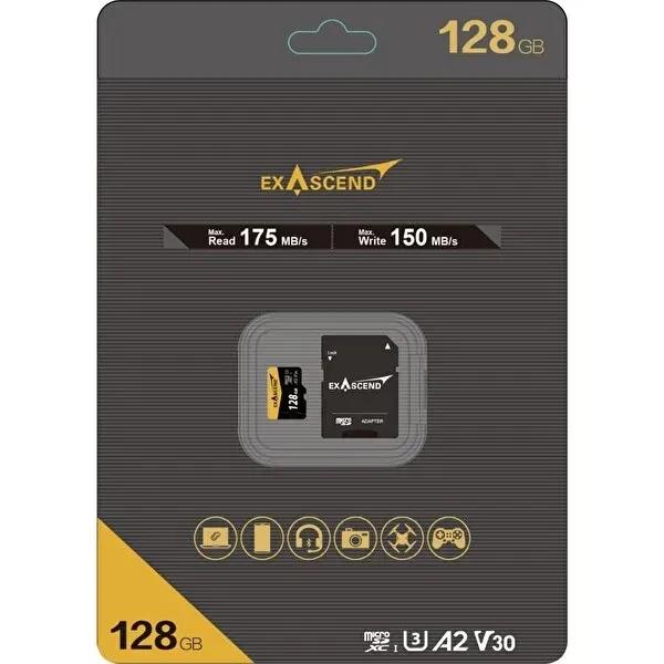 Exascend Catalyst microSD V30, A2 128GB, w/ adapter - 175MB/S Read -150MB/S Write