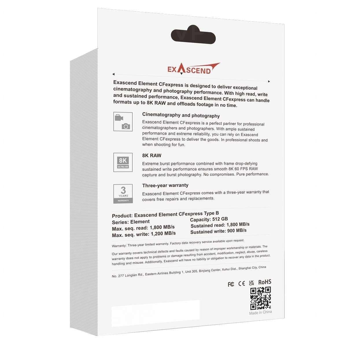 Exascend Element 512GB CF Express Type B