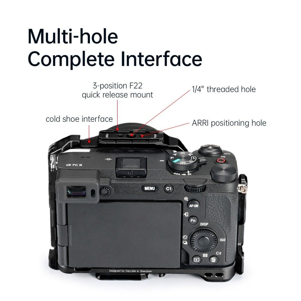 FALCAM F22 F38 F50 Quick Release Camera Cage A7C II Uyumlu Kamera Kafesi Siyah - C00B3A01B