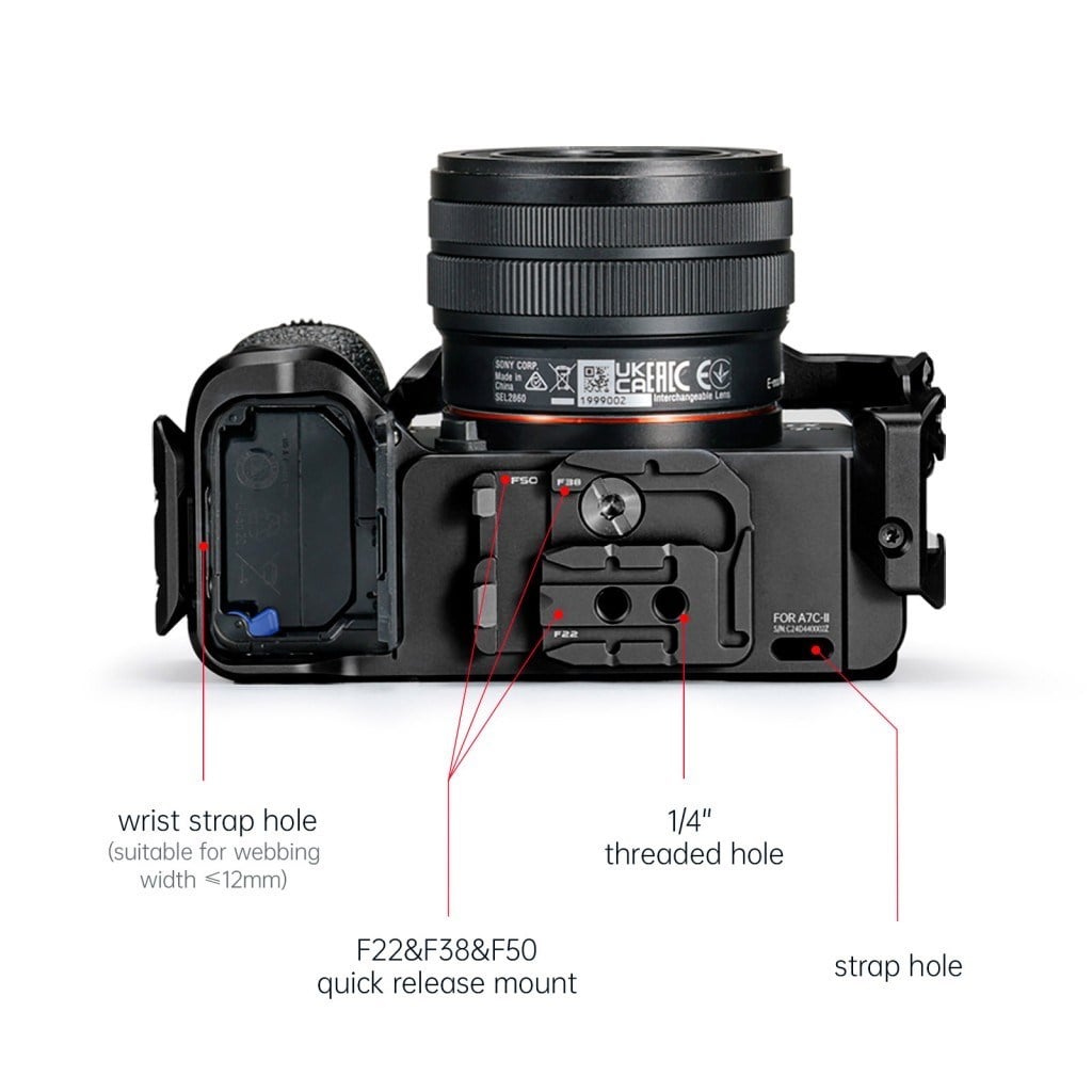 FALCAM F22 F38 F50 Quick Release Camera Cage A7C II Uyumlu Kamera Kafesi Siyah - C00B3A01B