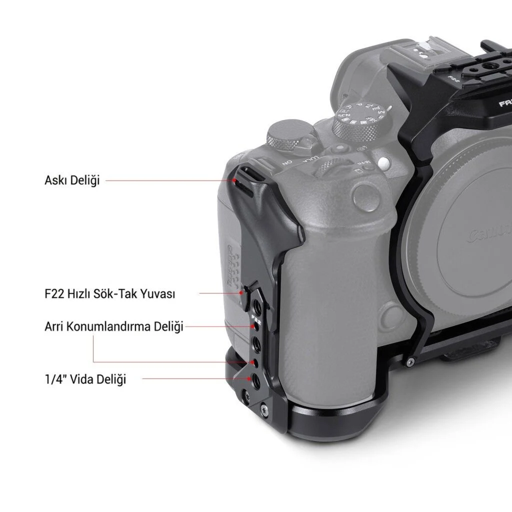 FALCAM F22 F38 F50 Quick Release Modüler Kamera Kafesi R5 II R5 R5C R6 R6 II Uyumlu Siyah - C00B4802B