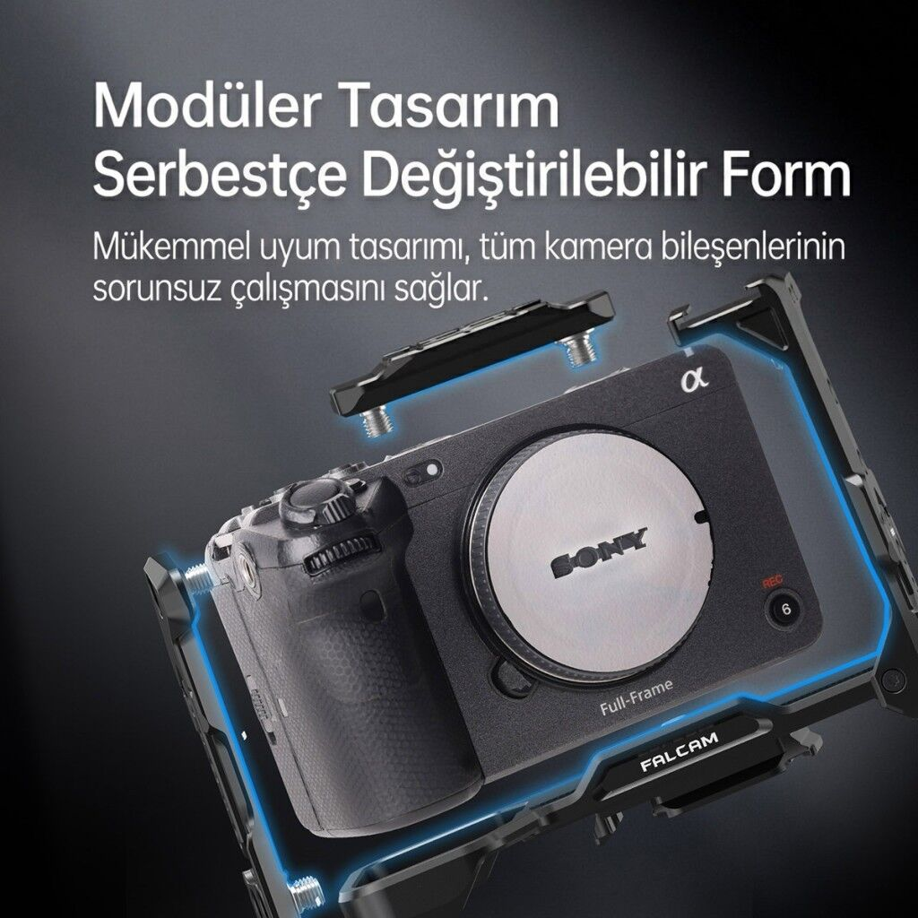 FALCAM F22 F38 F50 Quick Release V3 FX3 FX30 Uyumlu Modüler Kamera Kafesi Siyah - C00B2823B