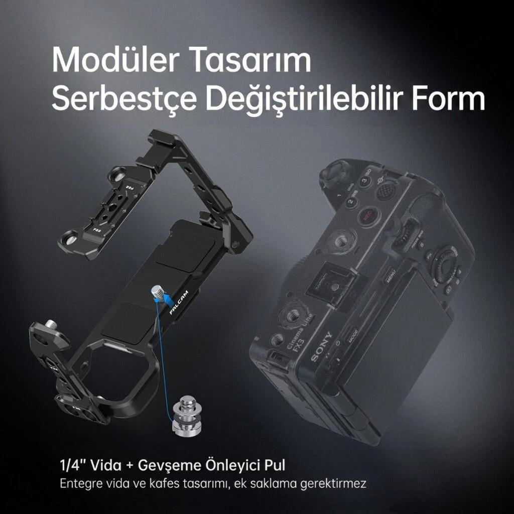 FALCAM F22 F38 F50 Quick Release V3 FX3 FX30 Uyumlu Modüler Kamera Kafesi Siyah - C00B2823B