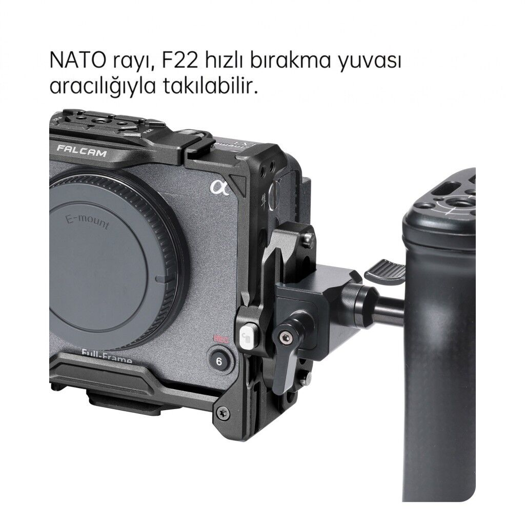 FALCAM F22 Quick Release to NATO Rail Adapter Montaj Aparatı Siyah - F22A3807B