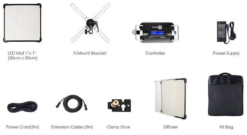 Fomex FL1200 Flexible Led B-Kit V-Mount adaptorlü