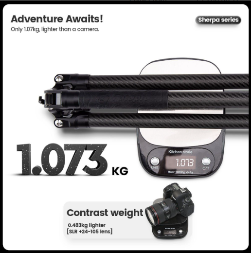 Fotopro Sherpa Plus Karbon Fiber Tripod