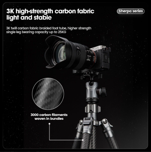 Fotopro Sherpa Plus Karbon Fiber Tripod