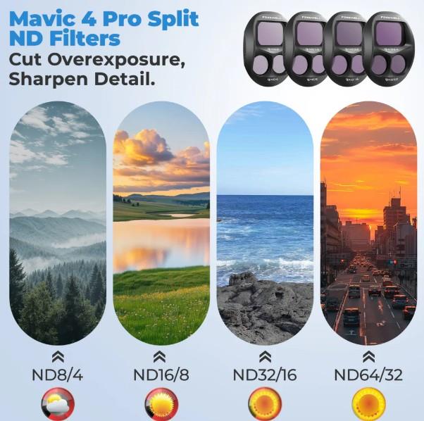 Freewell DJI Mavic 4 Pro ND Filters 4 Pack - Standard Day