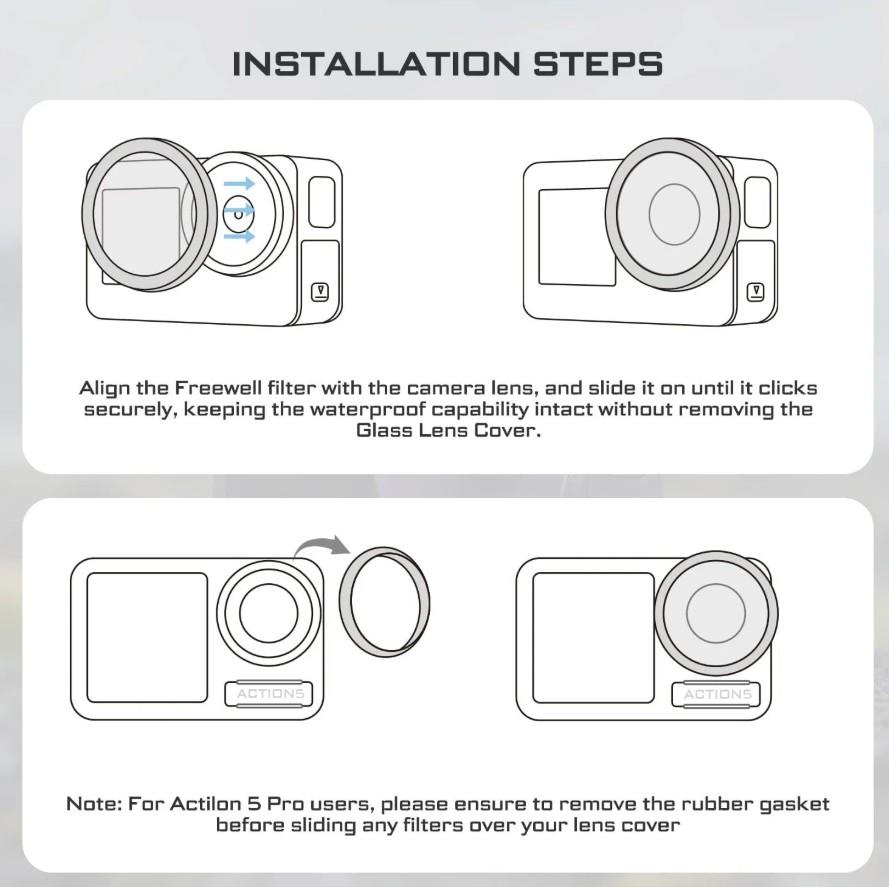 Freewell DJI Osmo Action 5 Pro Glow Mist 1/4