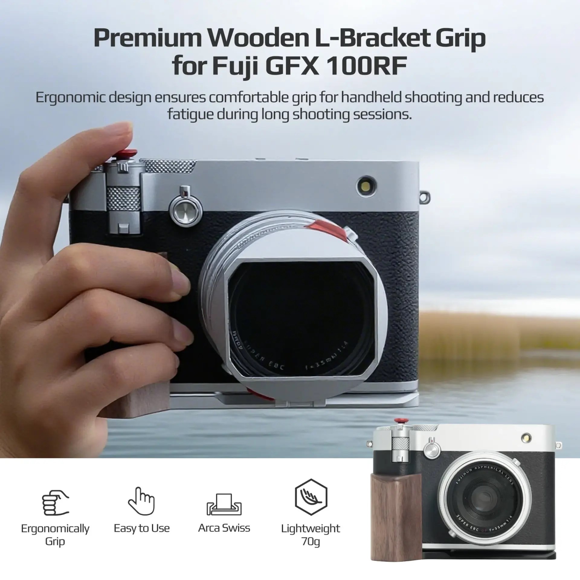 Freewell Fuji GFX100RF L Bracket Premium Grip