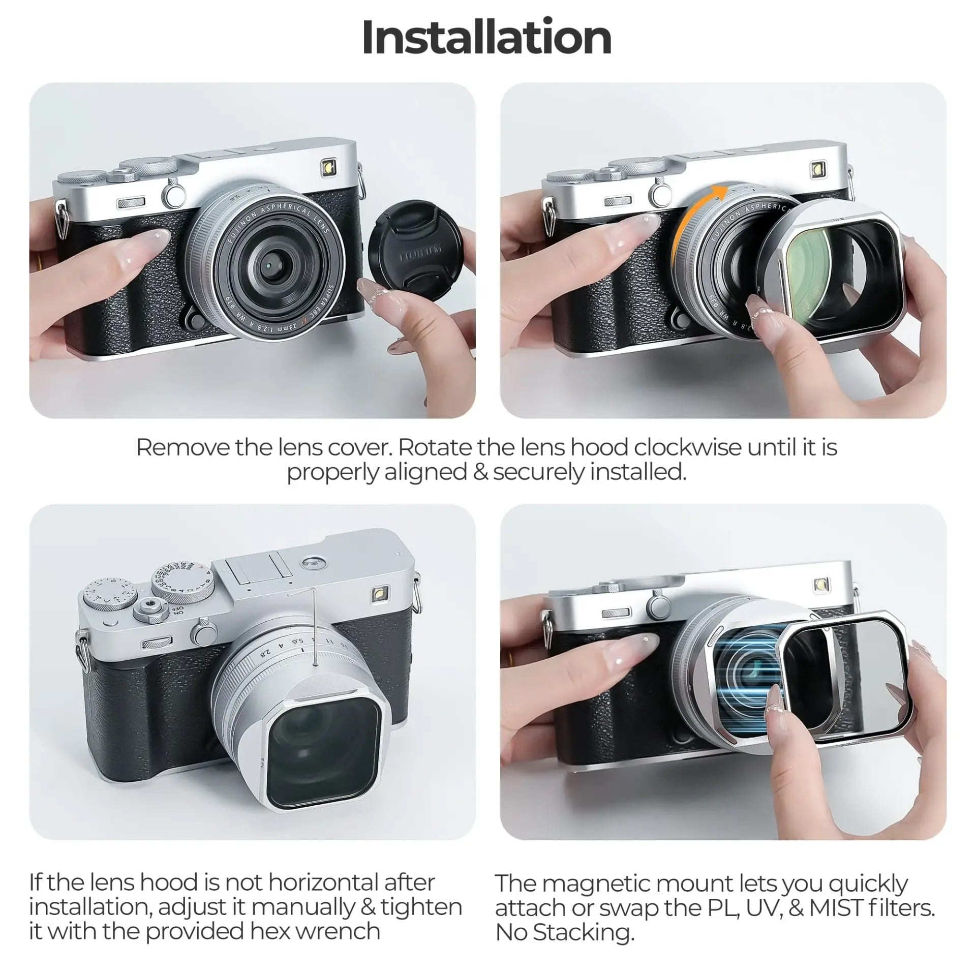 Freewell Fuji X-E5 Lens Hood (XF23mmF2.8) Gri