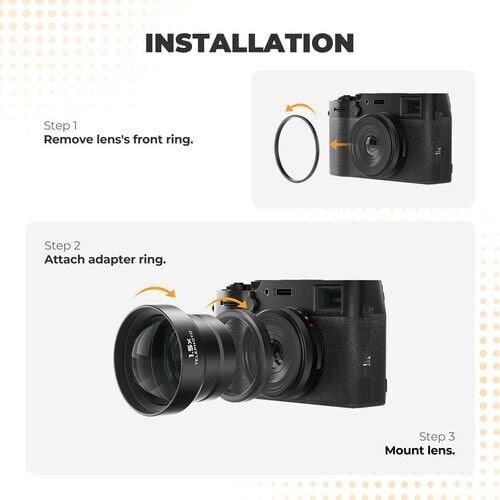 Freewell Fuji X100VI/X100V 1.5x Telephoto Lens