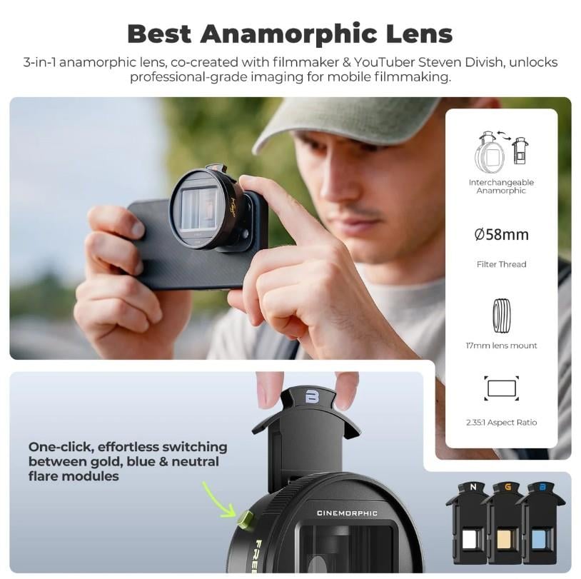 Freewell Steven Divish 1.33x Pro Cine Anamorphic 3 in 1