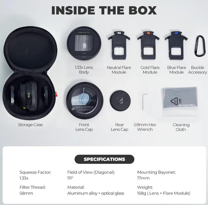 Freewell Steven Divish 1.33x Pro Cine Anamorphic 3 in 1