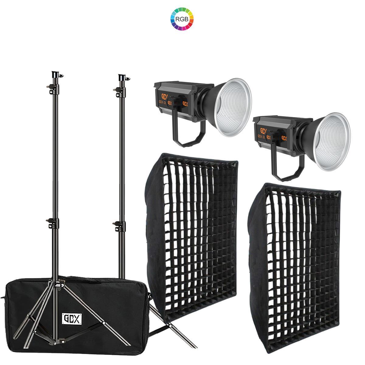 Gdx 300 RGB III Profesyonel İkili Fotoğrafçılık ve Video Renkli Dolgu Işığı Seti
