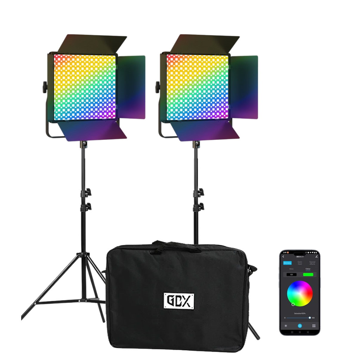 GDX CF-900R Rgb Led İkili Video ve Fotoğraf Işık Seti