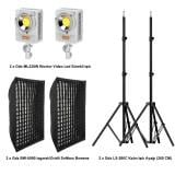 Gdx ML-Kit 2 COB LED Youtube Sürekli Video ve Fotoğraf Işık İkili Set + Gdx BW-6090 Gridli Softbox