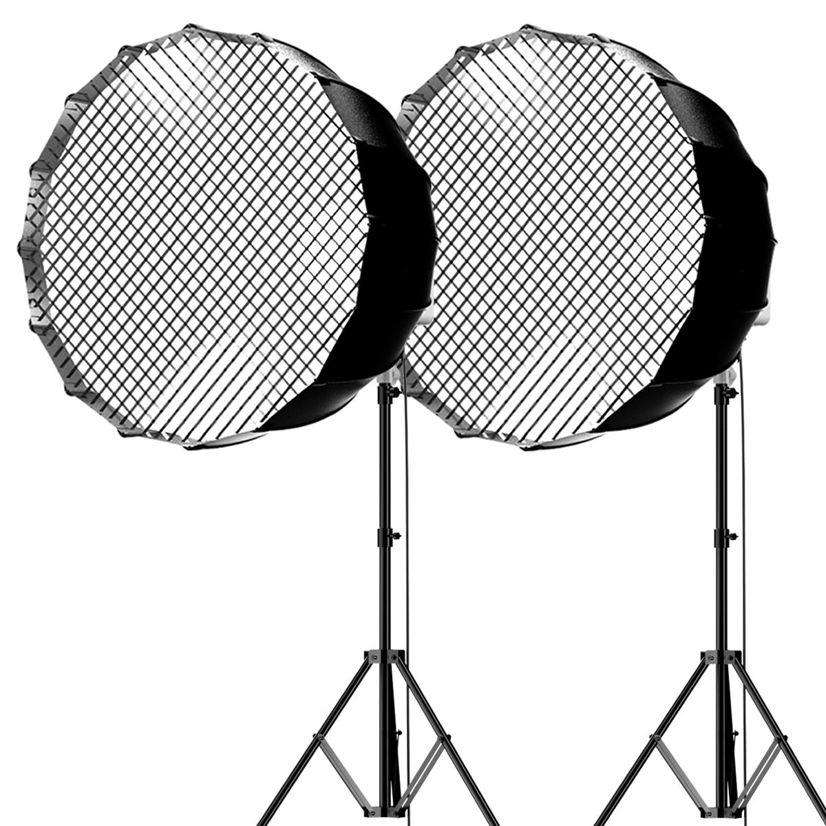 Gdx ML230W Bicolor Video Led 90cm Parabolic Softbox 260cm Işık Ayaklı İkili Sürekli Işık Seti
