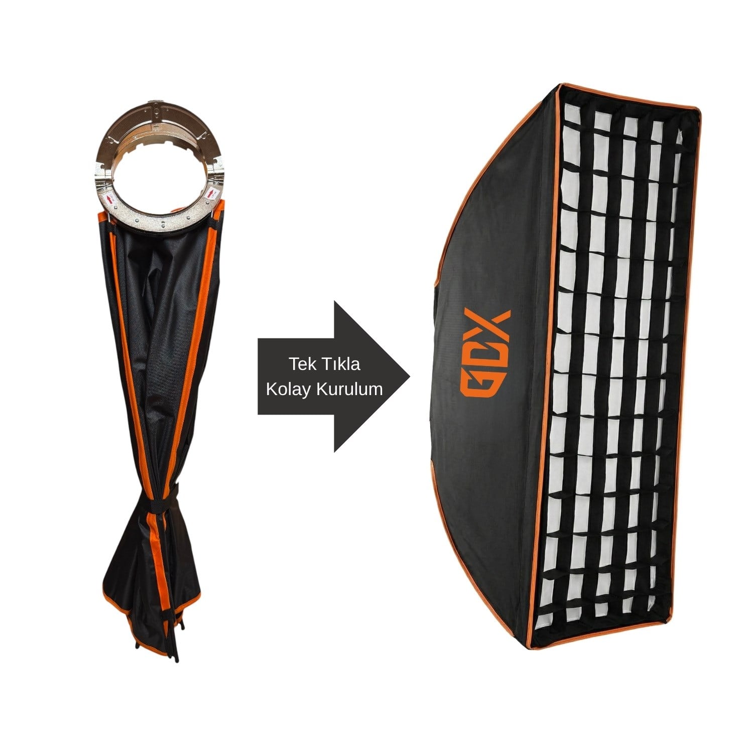 GDX One Tick 60x90 cm Softbox Bowens Mount Hızlı Kurulum Kolay Açılır Softbox