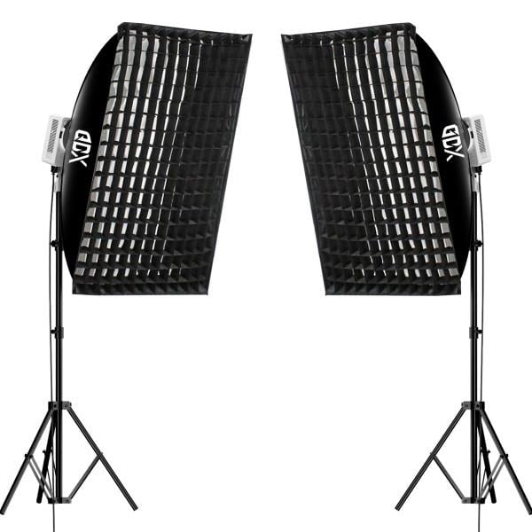Gdx XL-Kit 2 COB LED Youtube Sürekli Video ve Fotoğraf Işık İkili Set + Gdx BW-6090 Gridli Softbox