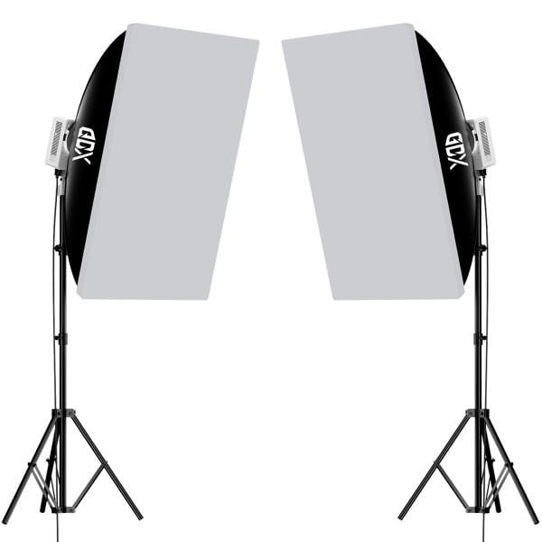Gdx XL-Kit 2 COB LED Youtube Sürekli Video ve Fotoğraf Işık İkili Set + Gdx BW-6090 Softbox